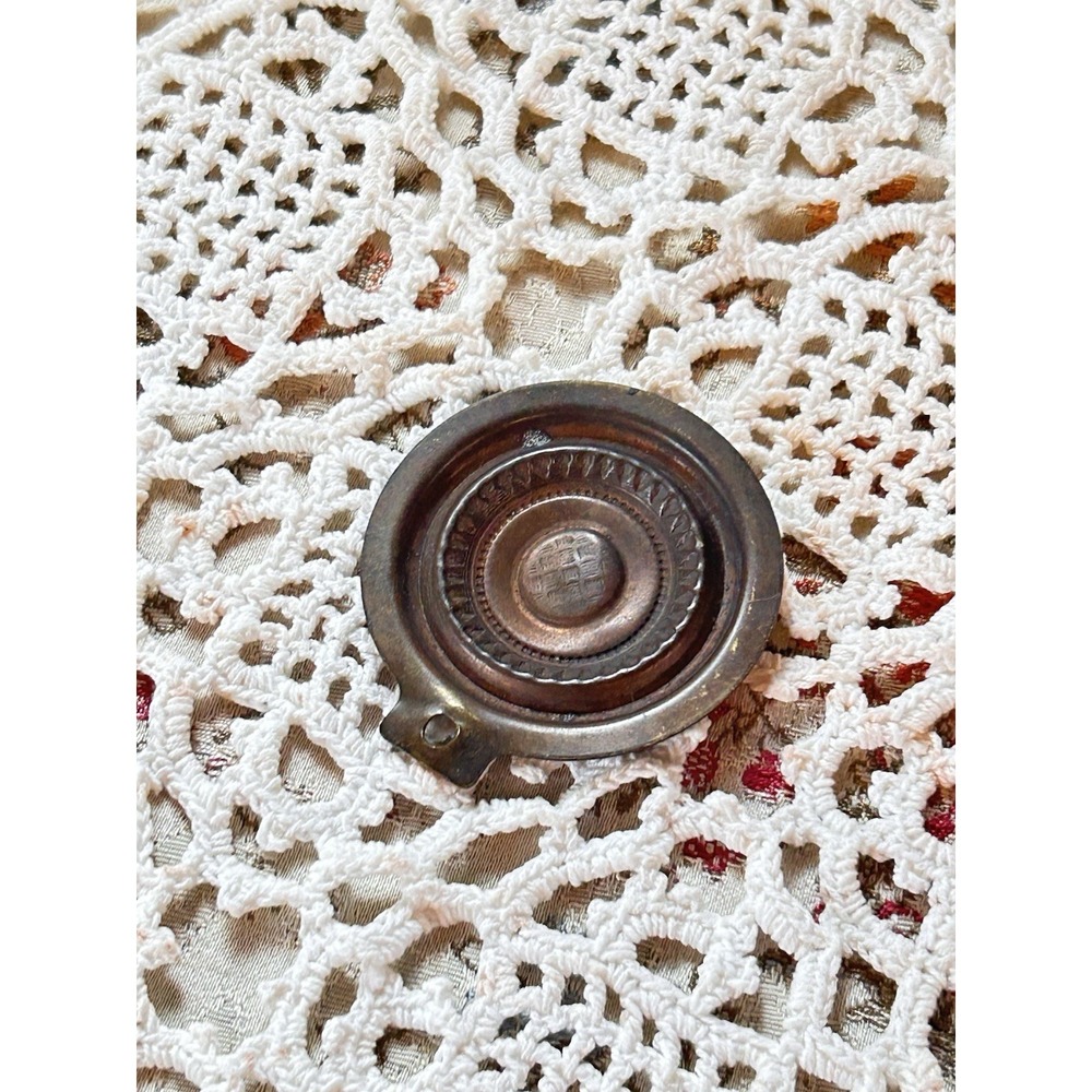 Vintage Solid Brass Bed Bolt Cover Sheraton Style 2" diameter